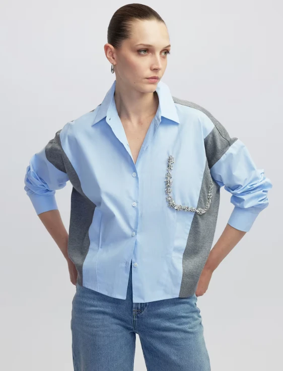 MAVİ İPEKYOL 5094 GÖMLEK