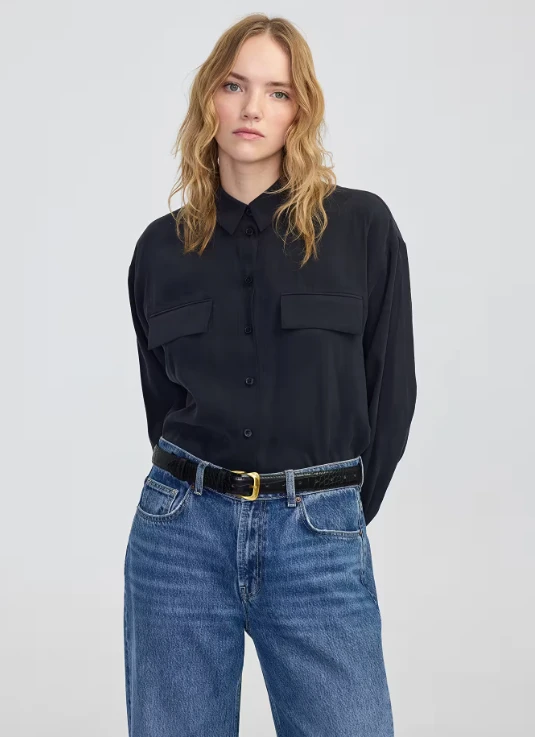 SİYAH İPEKYOL 5143 GÖMLEK