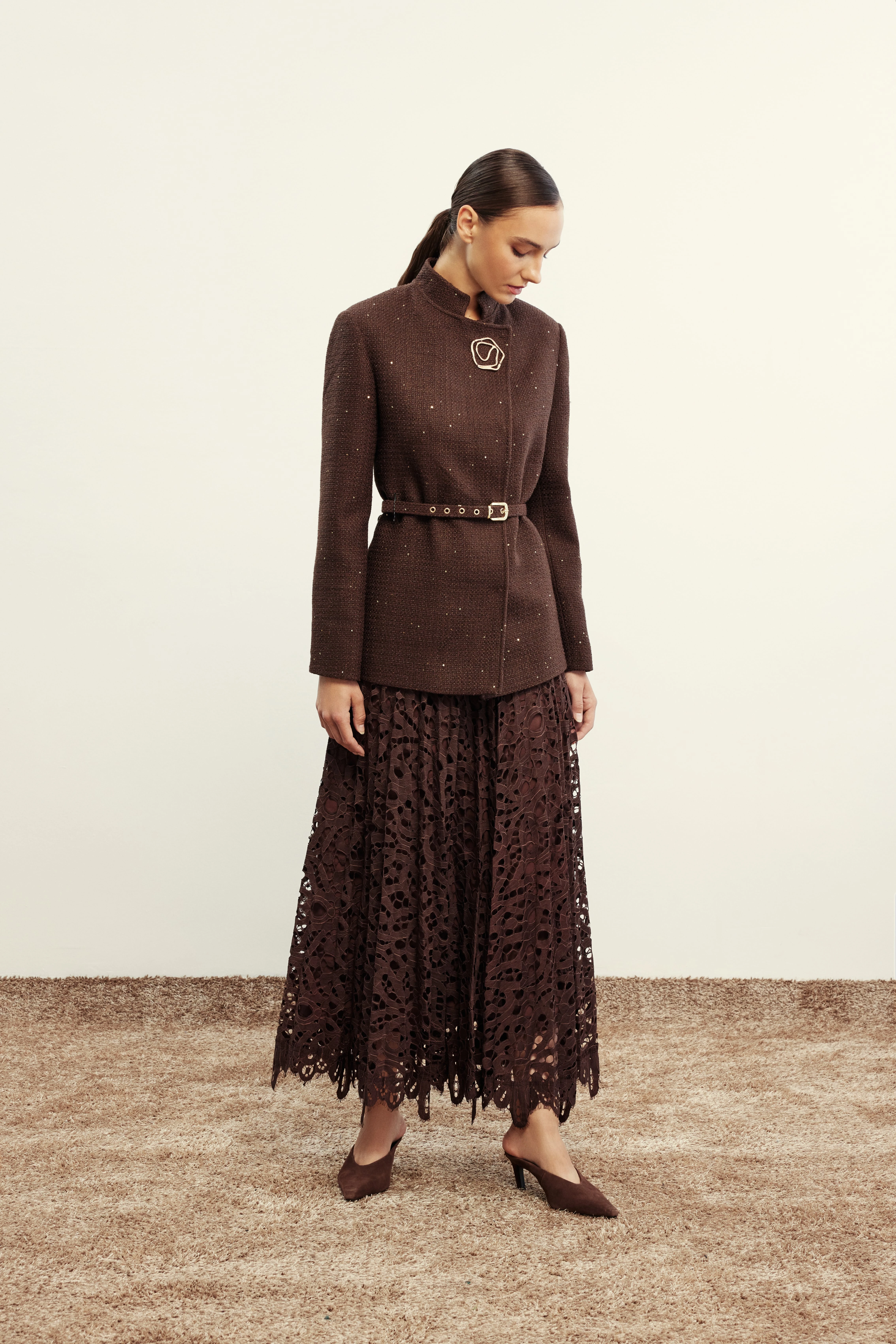 KAHVERENGİ VENÖVE GLEN CEKET