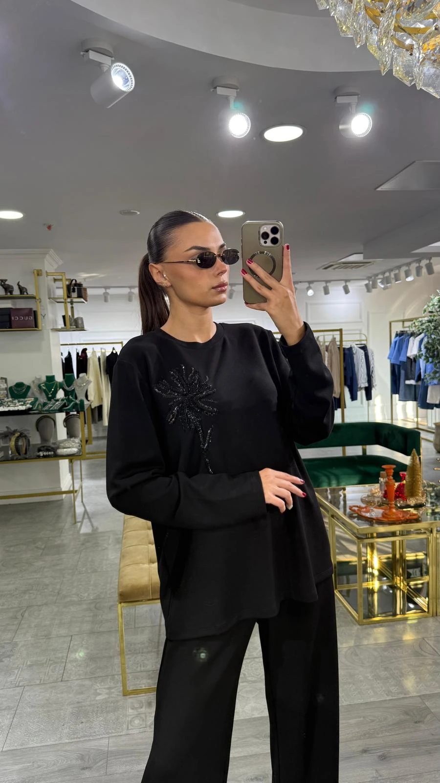 SİYAH EXQUİSE JALYN Ö.SWEATSHIRT