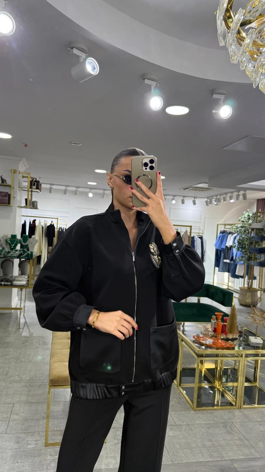 SİYAH EXQUİSE QUIET BOMBER CEKET