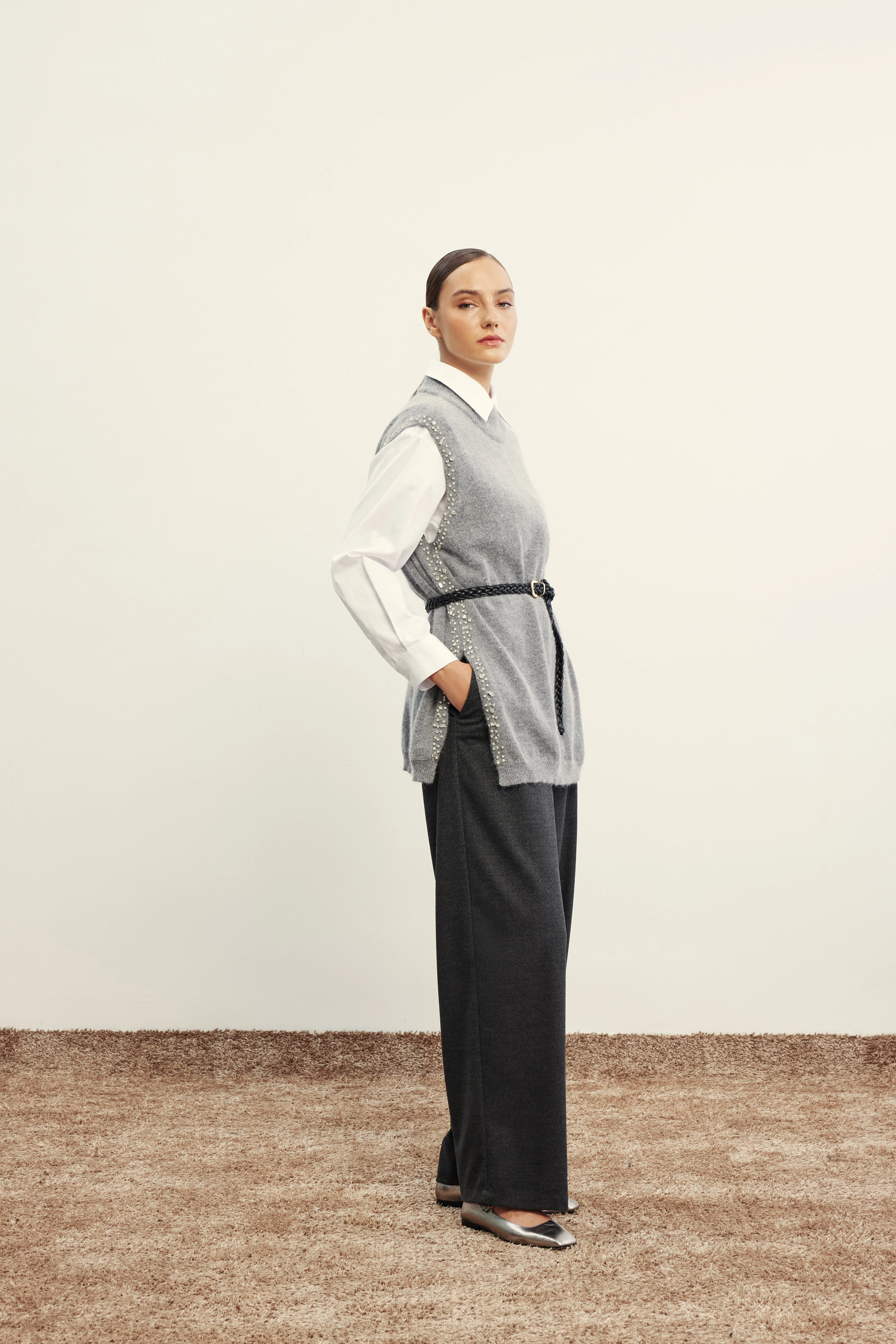 GRİ VENÖVE DOVE YELEK