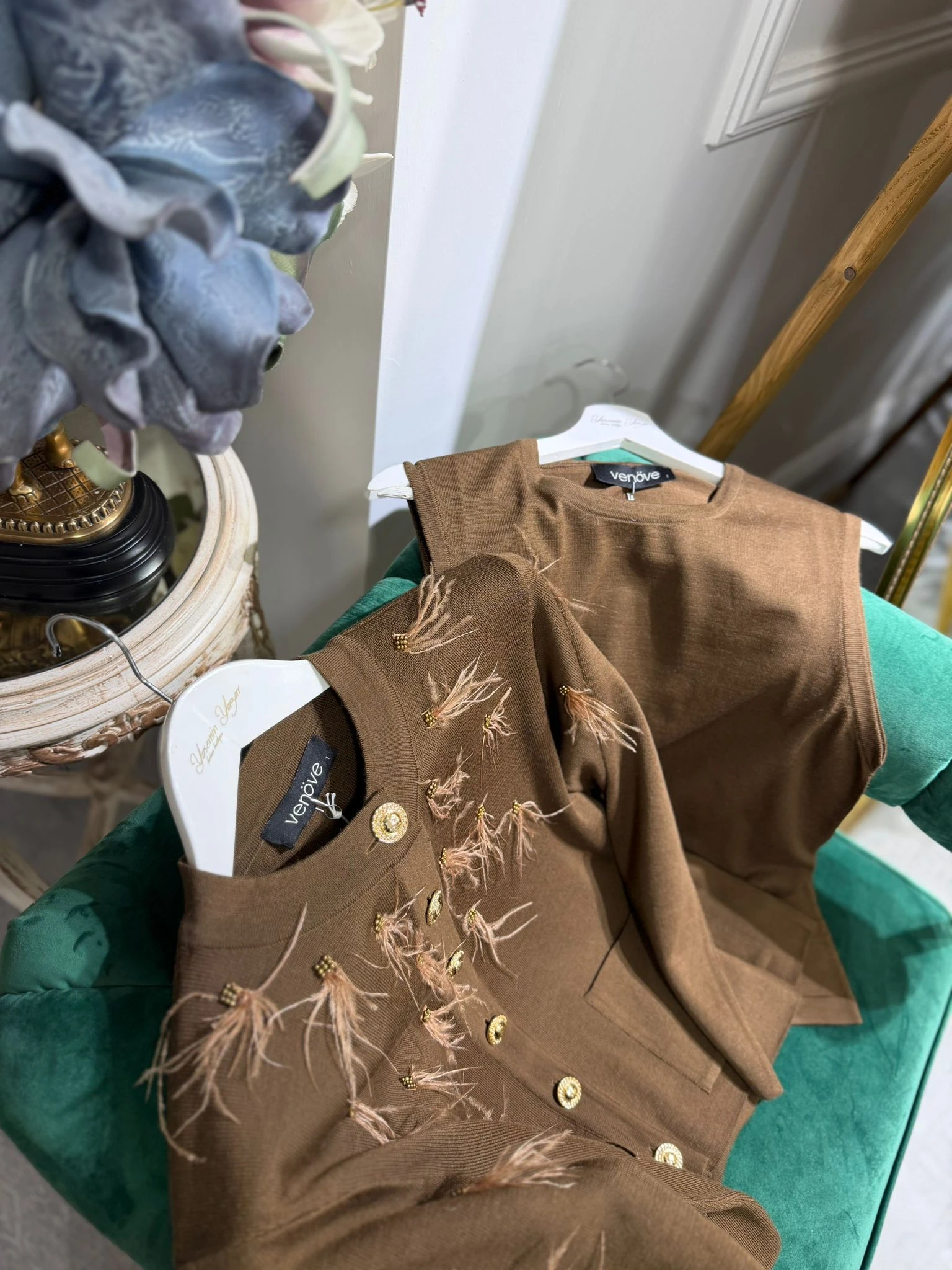 KAHVERENGİ VENÖVE MİSA BLUZ