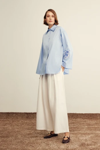 MAVİ VENÖVE İRİS GÖMLEK