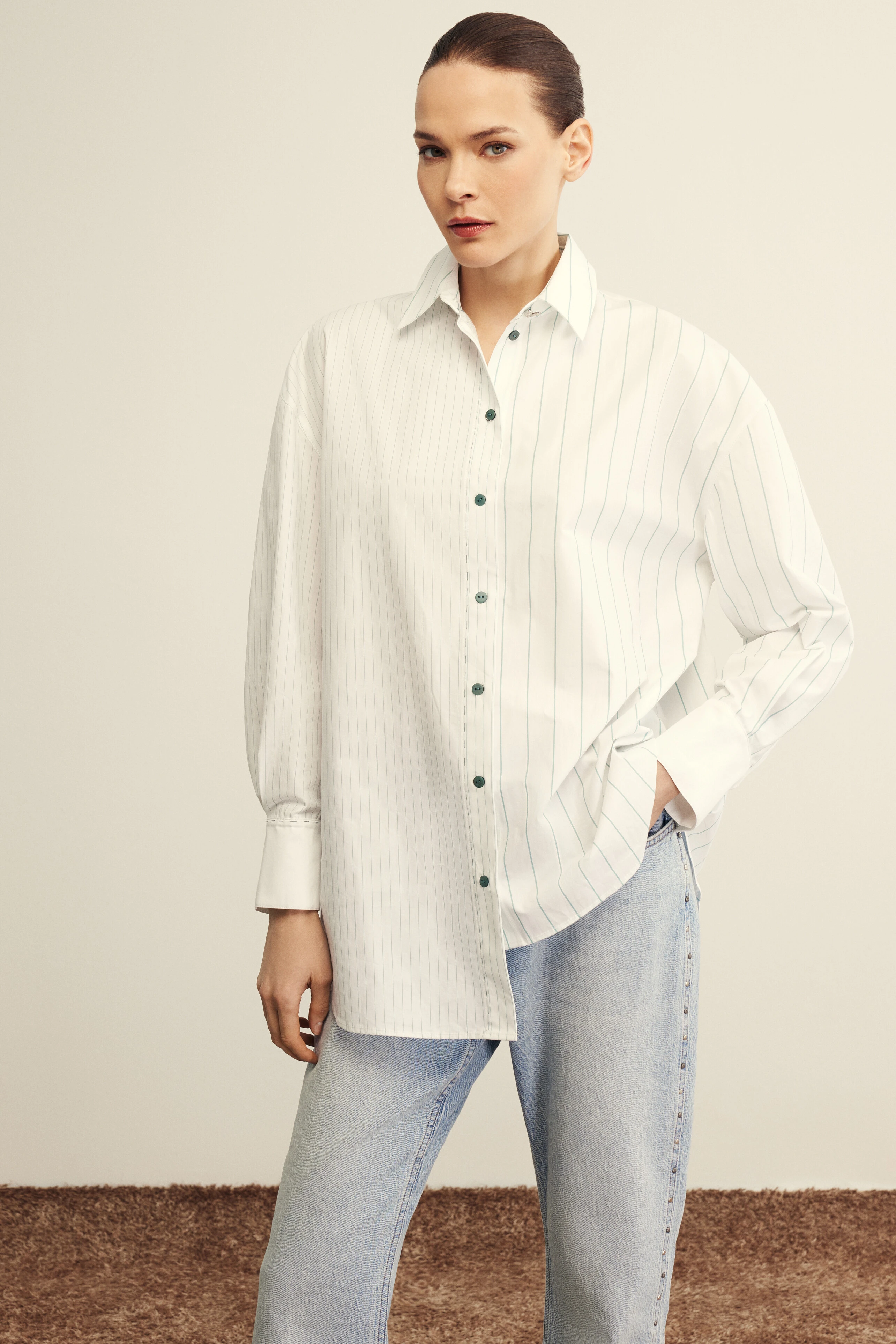 YEŞİL-CİZGİLİ VENÖVE ELSİ GÖMLEK