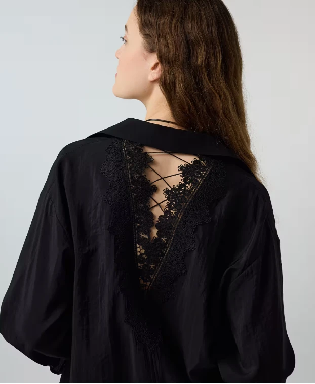 SİYAH İPEKYOL 25247 GÖMLEK